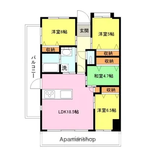 アーデントクレイル山の田本町【601号室】の間取り