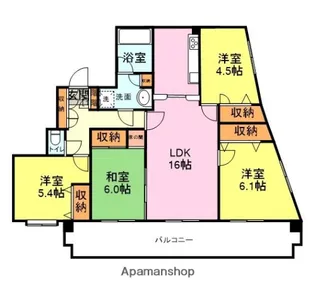 インペリアル下関【5階】の間取り