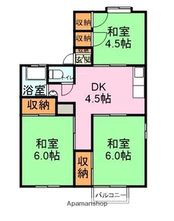 ハイツ中川A【1階】の間取り
