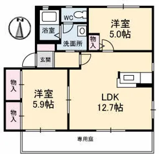 メゾンレディバード A棟【0201号室】の間取り