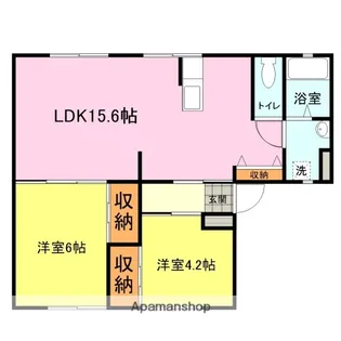 サンヒルズYAMANO【A201号室】の間取り