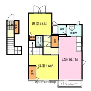 2LDKの間取り画像