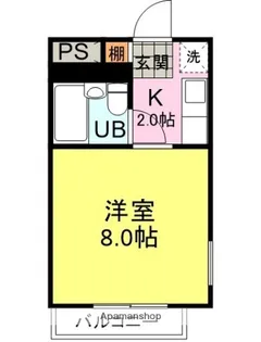 コーポ山の田東【206号室】の間取り