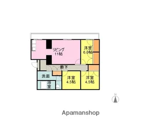 サンヒルズ宮田【105号室】の間取り