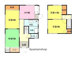 山口県下関市三河町【一戸建】の間取り