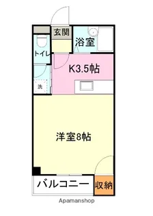 コルデソル伊倉【206号室】の間取り