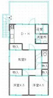 サンモール商店街アパート【201号室】の間取り
