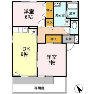 セジュールくらま B棟【1階】の間取り