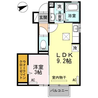 ヴィルセイン後田 A棟【1階】の間取り