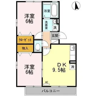 2DKの間取り画像