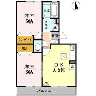 2DKの間取り画像