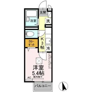 シャイン ルート 綾羅木【1階】の間取り