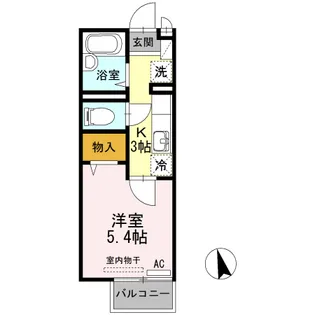シャイン ルート 綾羅木【202号室】の間取り