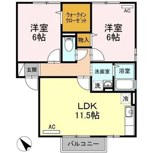 桐原第三ハイツ【2階】の間取り