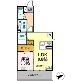 ディアライズ長府【3階】の間取り