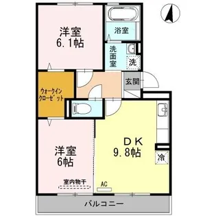 ラフィネはまゆう A棟【3階】の間取り