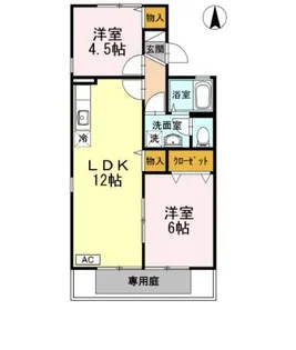 2LDKの間取り画像