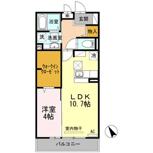 1LDKの間取り画像