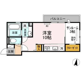 メゾン・ド・クゥイン ディチ・ホウェール【2階】の間取り