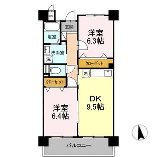ウエルス富任Ⅲ【3階】の間取り