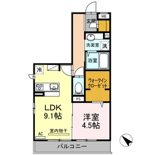 エスポワール コートルーチェ コート エスポワール コート【2階】の間取り