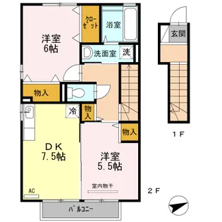 プラム・ヴィレッジⅡ【2階】の間取り