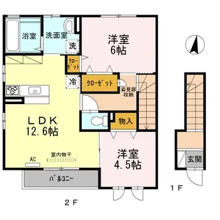 シャルムコート A棟【2階】の間取り