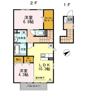 ヴィルセイン椋野 B棟【2階】の間取り