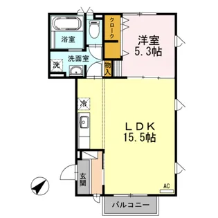 ソレイユ長府【3階】の間取り