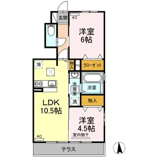 フレジア熊野【1階】の間取り