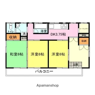 大学町ハイツ【1F号室】の間取り