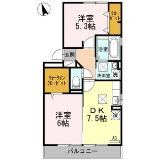 グランシャリオII アリエス棟【1階】の間取り