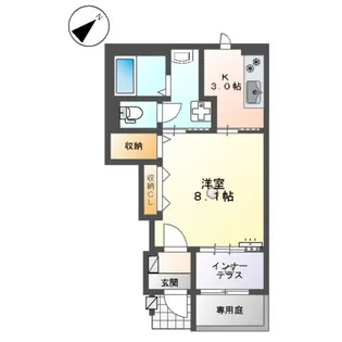 エスペランス稗田【1階】の間取り