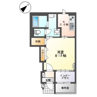 エスペランス稗田【1階】の間取り