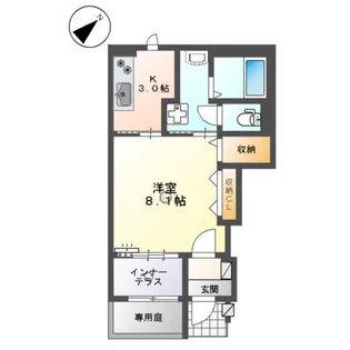エスペランス稗田【1階】の間取り