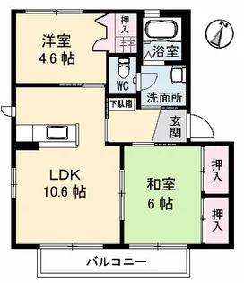 スターガーデン長府 カシオペア【2階】の間取り