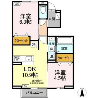 サンヴェール幡生【1階】の間取り