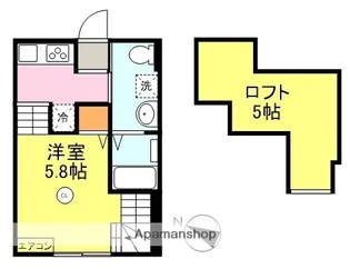 ヴィラ・フォンティーヌ山の田【102号室】の間取り