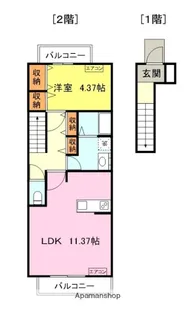 グランフィール逢坂【2階】の間取り