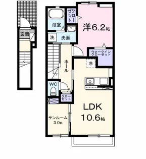 ヴァンレイニーA【2階】の間取り