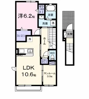 ヴァンレイニーA【2階】の間取り