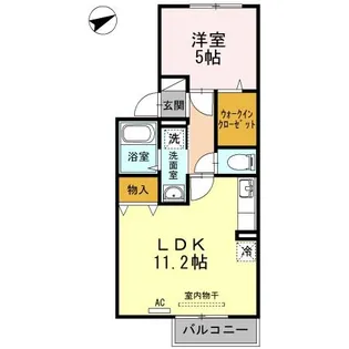 1LDKの間取り画像