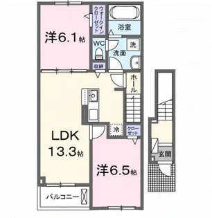 プレミアム コンフォート Ⅱ【2階】の間取り