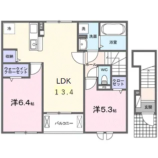 プレミアム コンフォート Ⅰ【2階】の間取り