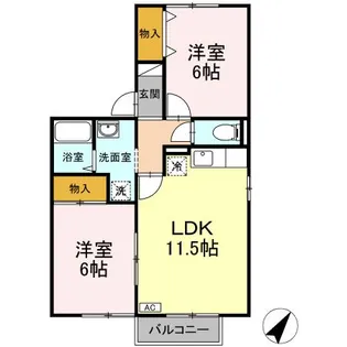 ウィルモアT【101号室】の間取り