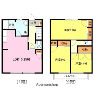カーサ青山B棟【1階】の間取り