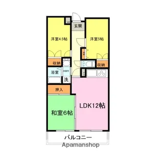 パレス新下関【4階】の間取り