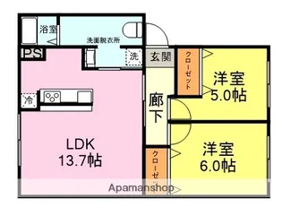 寿美マンション【C14号室】の間取り