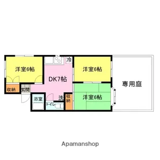 ハイツユニ楠乃【1階】の間取り