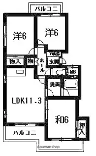 3LDKの間取り画像